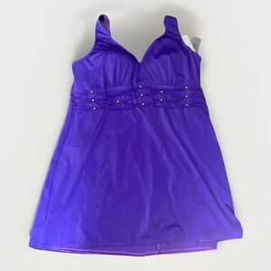 Purple Plus Size 26W Swim Dress Bathing suit